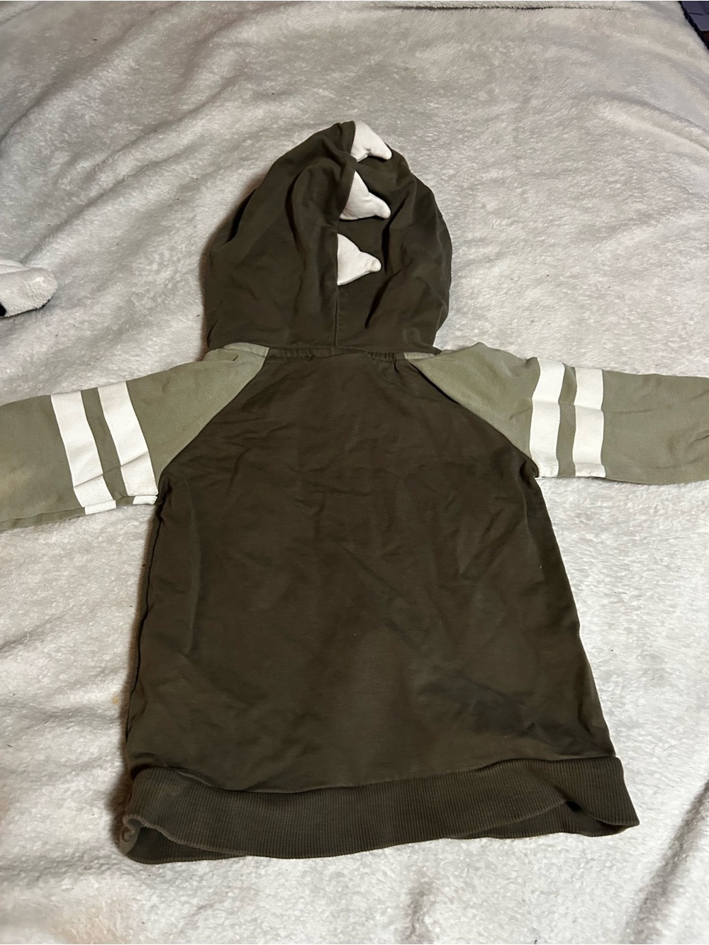 Tommy Bahama Olive Green Dino Hoodie with Stripe Sleeves